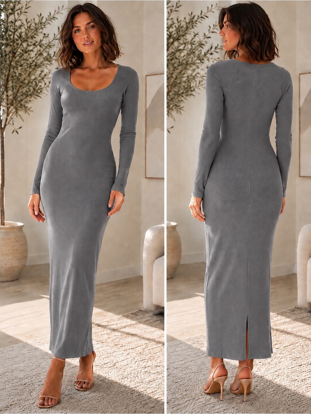 Hollister Long Sleeve Maxi Dress